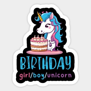 Birthday Girl/Boy/Unicorn Sticker